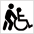 Rullstols- och rullatoranvändare kan behöva hjälp för att komma in i eller förflytta sig i lokalen.